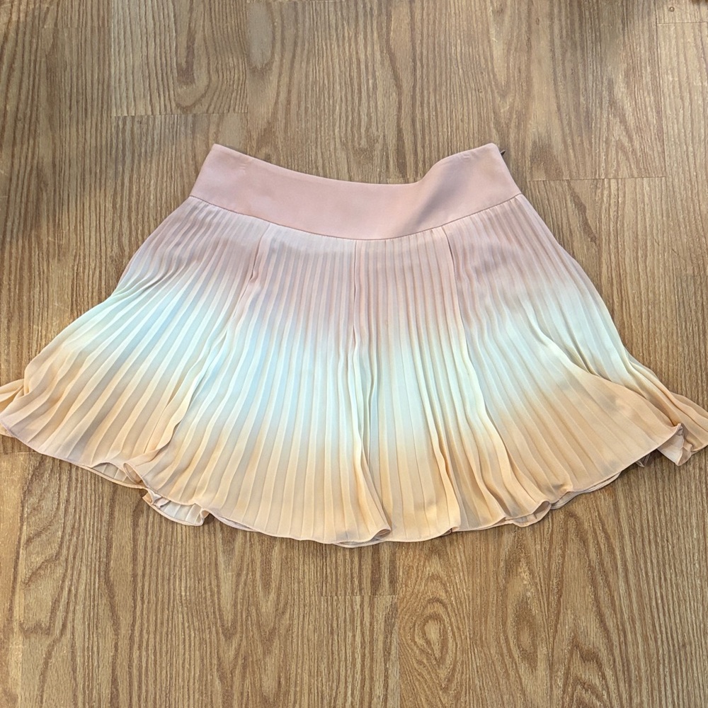 Ann Taylor Blush and Ivory Pleated Skater Skirt